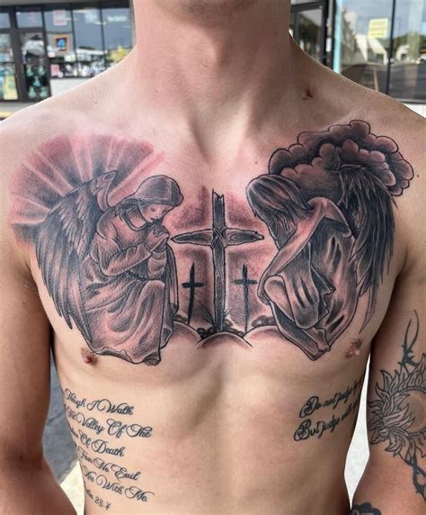 gothic chest tattoos|gothic angel tattoo designs.